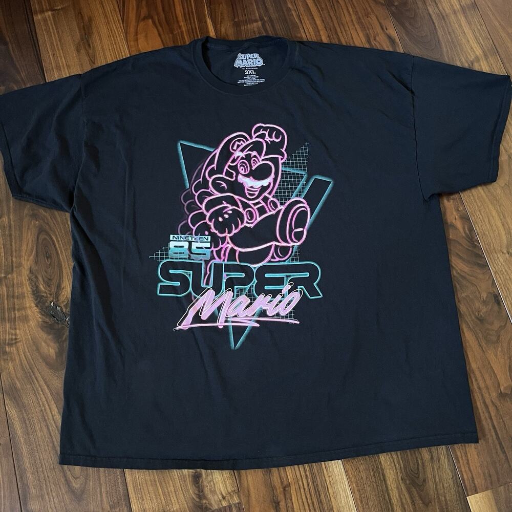 Super Mario Nineteen 85 T-Shirt Black Size 3XL